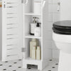 SoBuy Toalettrullehållare med 1 dörr Badrumsskåp golvstående BZR85-W