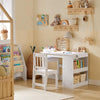 SoBuy skrivbord för barn med stol Skrivbord med förvaringsskåp KMB60-W
