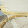SoBuy Modern gungstol med fotpall, Loungestol, beige, FST16-W