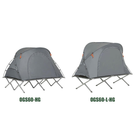 SoBuy Enmanstält Campingsäng med tält Tältsäng med sovsäck luftmadrass och tillbehör grå OGS60-HG