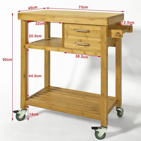 Pre-sale SoBuy köksö på hjul Sideboard vit Arbetsbord matsal och Kök FKW26-N