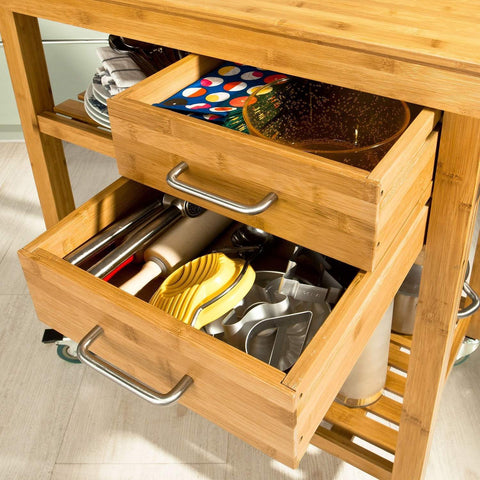 Pre-sale SoBuy köksö på hjul Sideboard vit Arbetsbord matsal och Kök FKW26-N