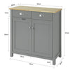 SoBuy Öppet köksskåp med 2 dörrar och 2 lådor, Vitrinskåp, FSB25-HG